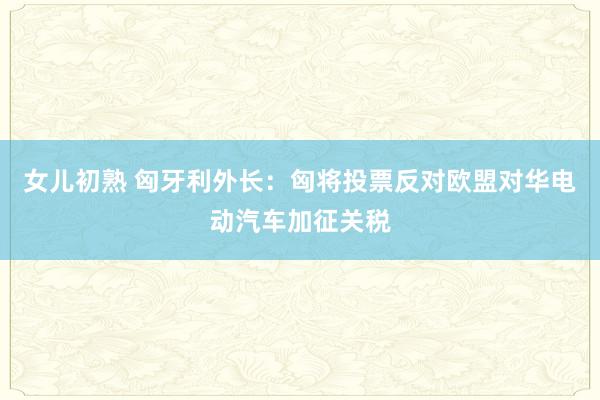 女儿初熟 匈牙利外长：匈将投票反对欧盟对华电动汽车加征关税