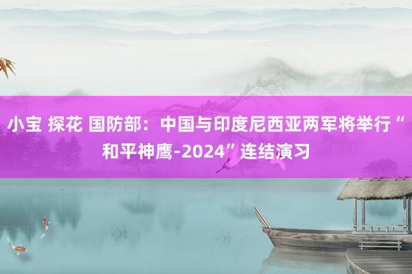小宝 探花 国防部：中国与印度尼西亚两军将举行“和平神鹰-2024”连结演习