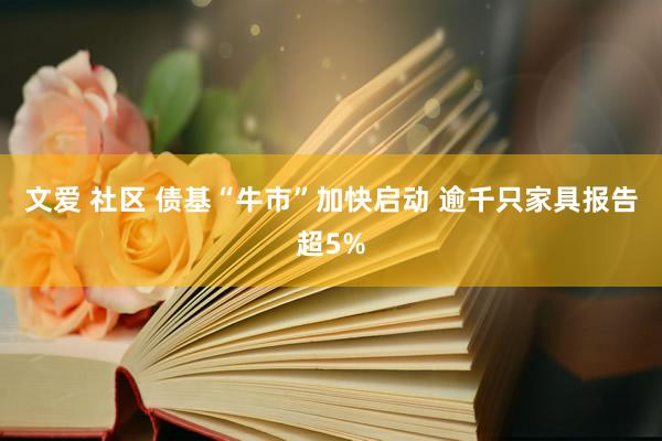 文爱 社区 债基“牛市”加快启动 逾千只家具报告超5%
