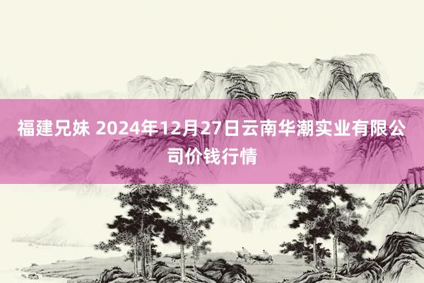 福建兄妹 2024年12月27日云南华潮实业有限公司价钱行情