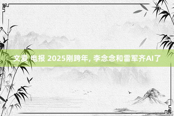 文爱 电报 2025刚跨年， 李念念和雷军齐AI了