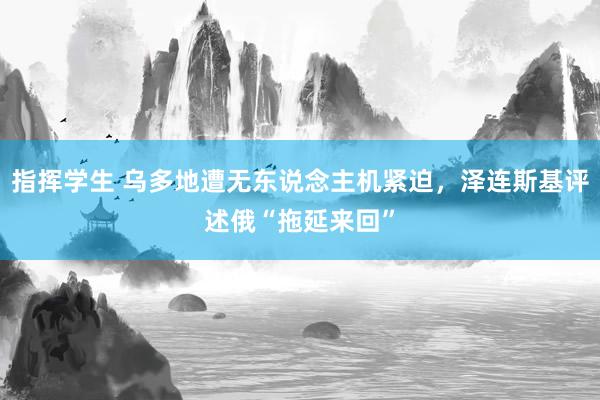 指挥学生 乌多地遭无东说念主机紧迫，泽连斯基评述俄“拖延来回”