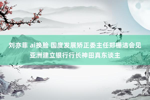 刘亦菲 ai换脸 国度发展矫正委主任郑栅洁会见亚洲建立银行行长神田真东谈主
